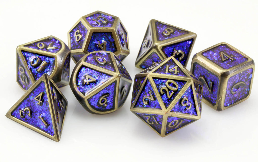 Prismatic dice blue bronze