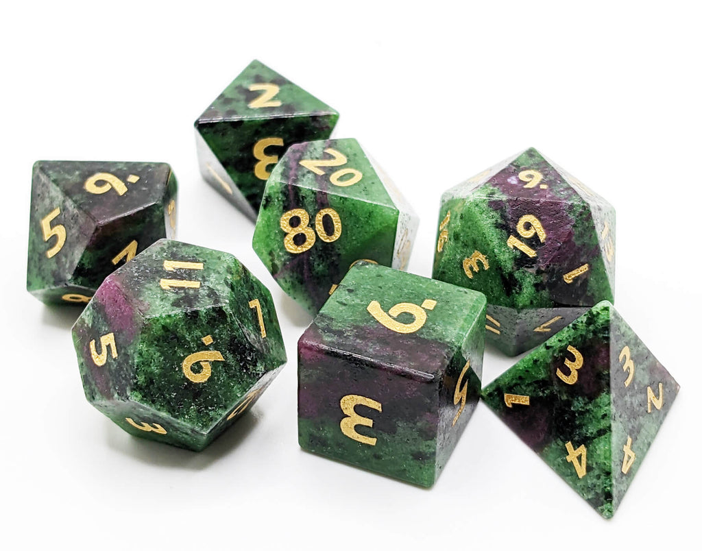 Purple zoisite game dice