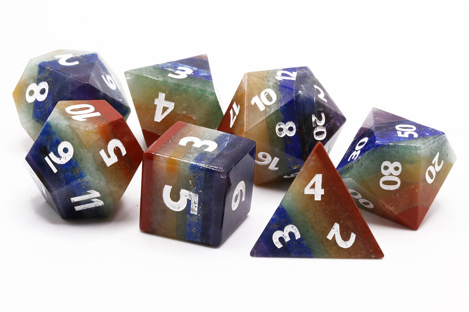 Rainbow Gemstone Dice 4