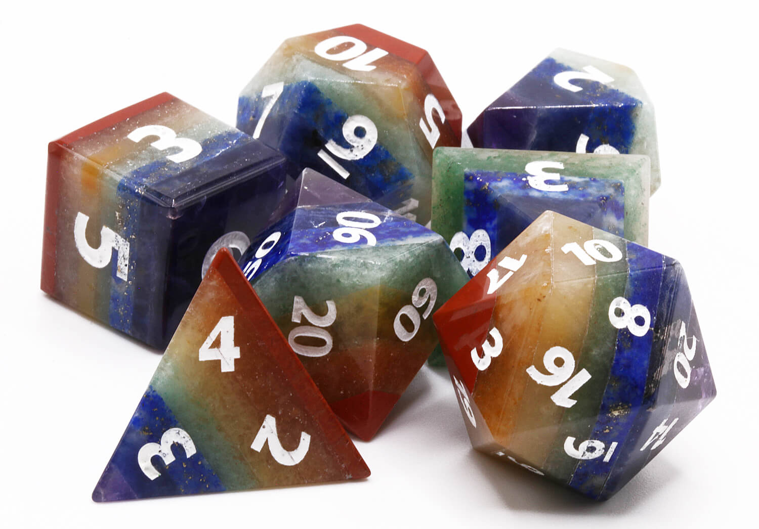 Rainbow Gemstone Dice 3