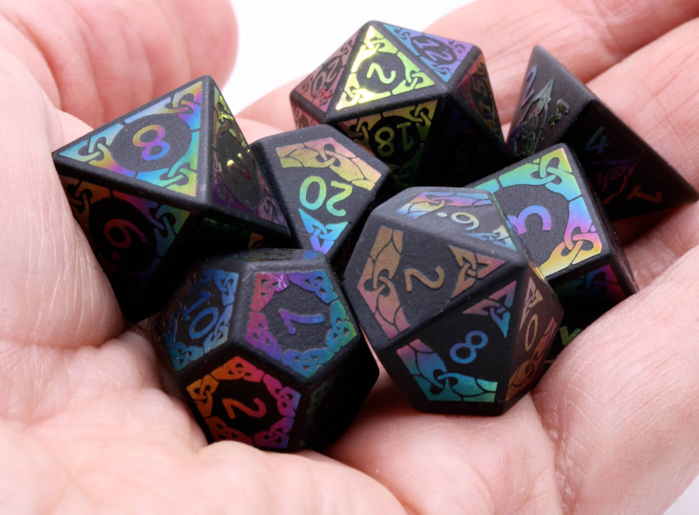 Holographic Rainbow Obsidian Dice 5