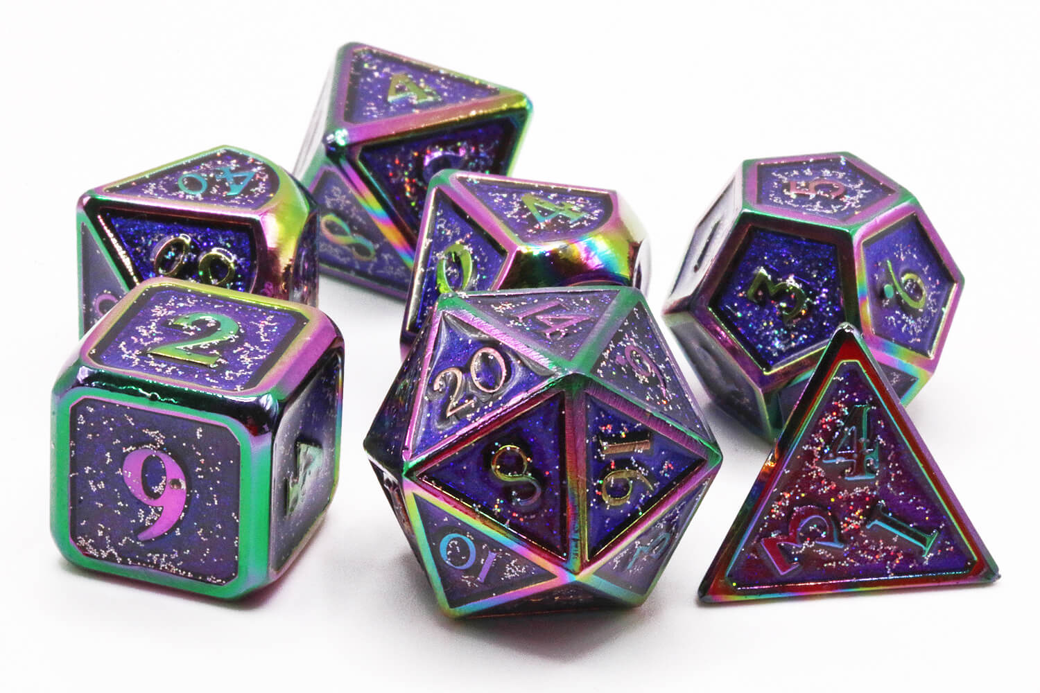 Prismatic Rainbow Purple Dice