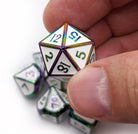 Rainbow Road Dice White Metal d20