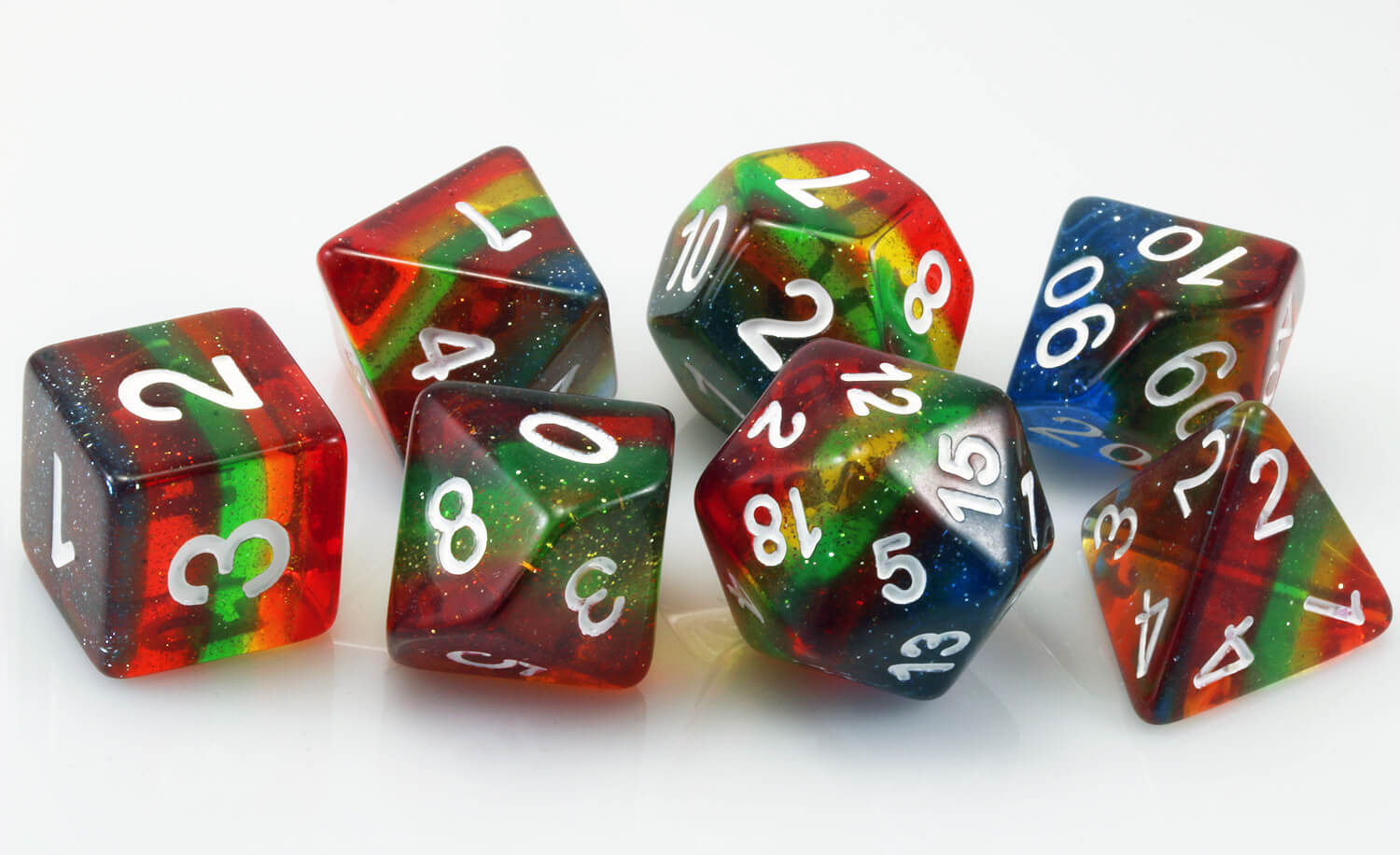 Rainbow Glitter Dice