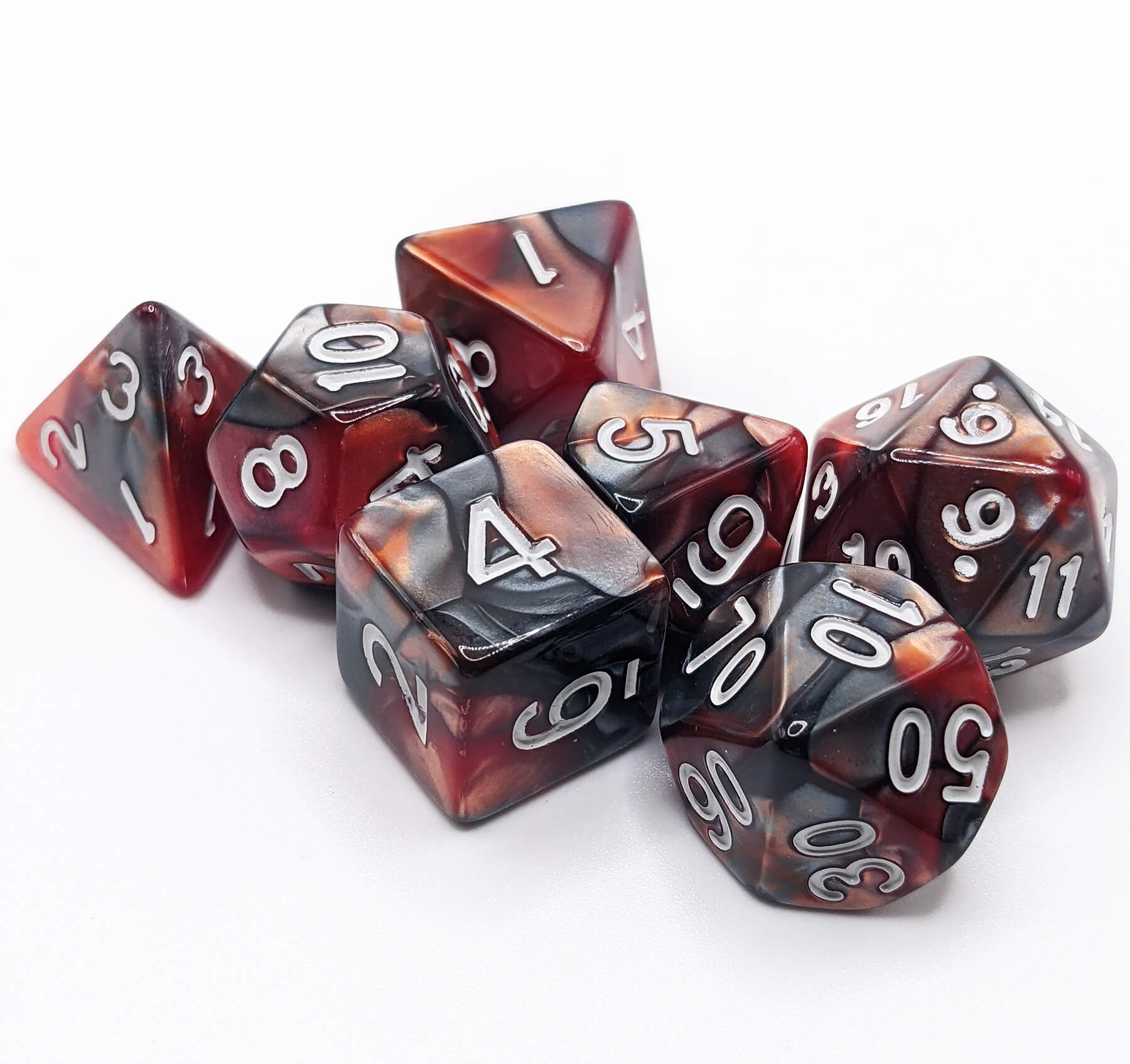 Crystal Caste Twins Dice Red Black 3