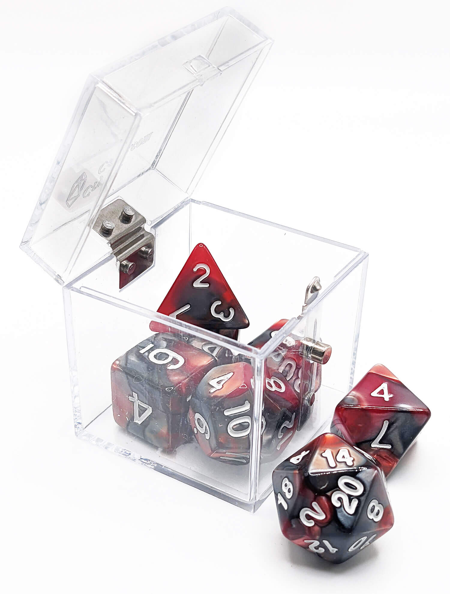 Crystal Caste Twins Dice Red Black