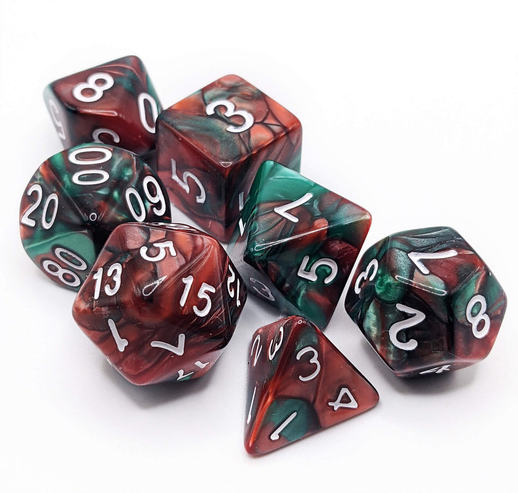 Crystal Caste Twins Dice Red Green 3