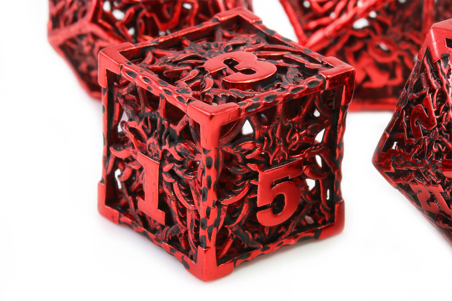 Spider Metallic Red Dice 3