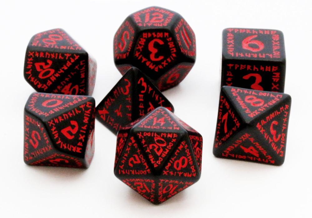 Runic Dice Black Red