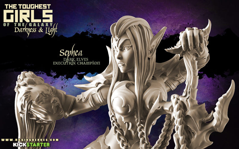 Sephea, Executrix Champion Dark Elf TTRPG Miniature