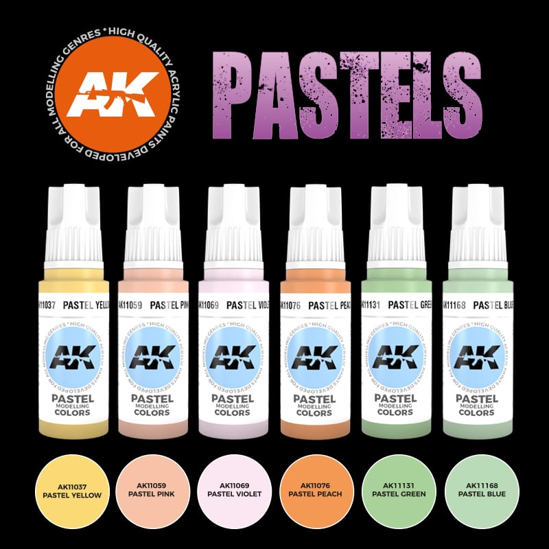 AK Interactive Pastel Miniatures Paint Set