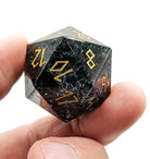 Beautiful d20 smoke black dice for dnd and other rpg games