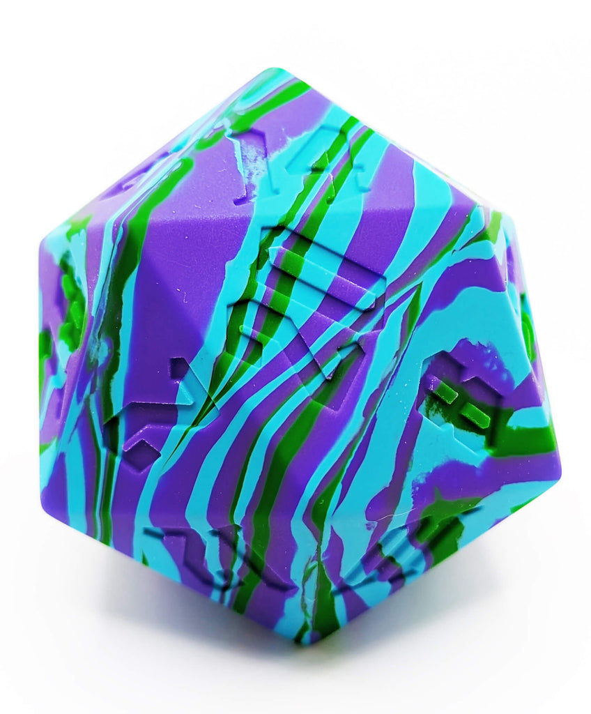 Chonky d20 silicone rubber dice for ttrpg games