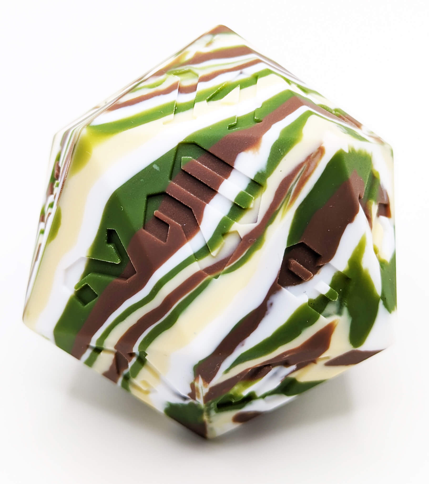 Camo Giant D20 Silcone rubber dice