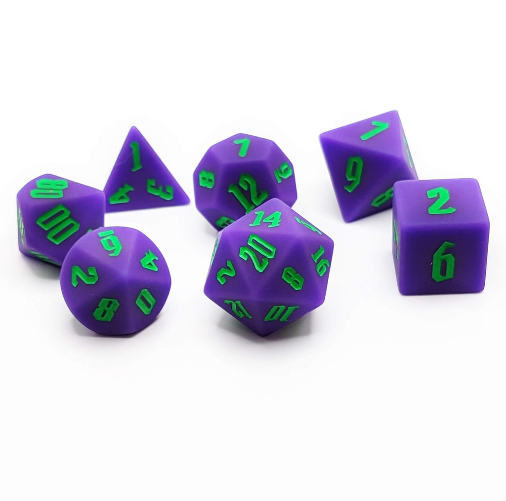 bouncy purple silicone dice