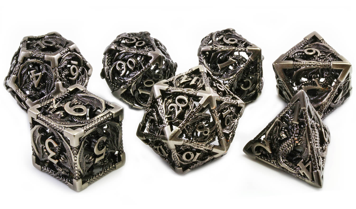 Dark Silver Dragon Dice 4