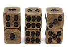 Skull metal dice antique gold d6s