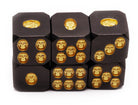 Black and gold metal skull d6 dice 2