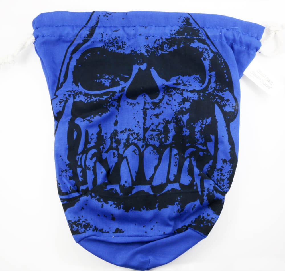 D&D Dice Bag Orc Skull Blue