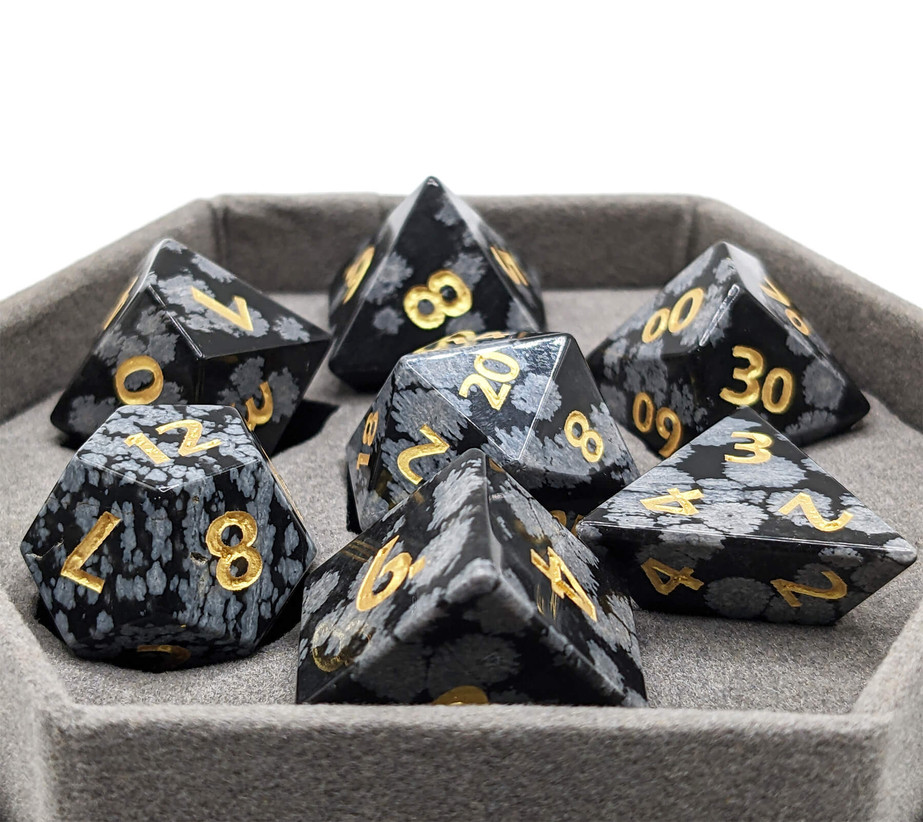 Snowflake Obsidian Gemstone Dice