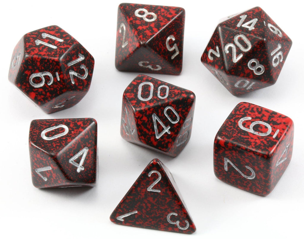D&D Dice Speckled Silver Volcano