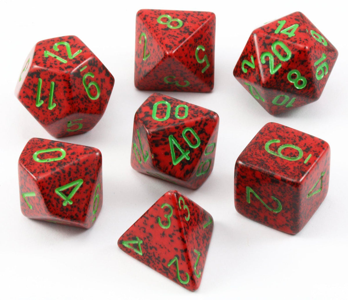 Speckled Dice (Strawberry) RPG Role Playing Game Dice Set – Dark Elf Dice