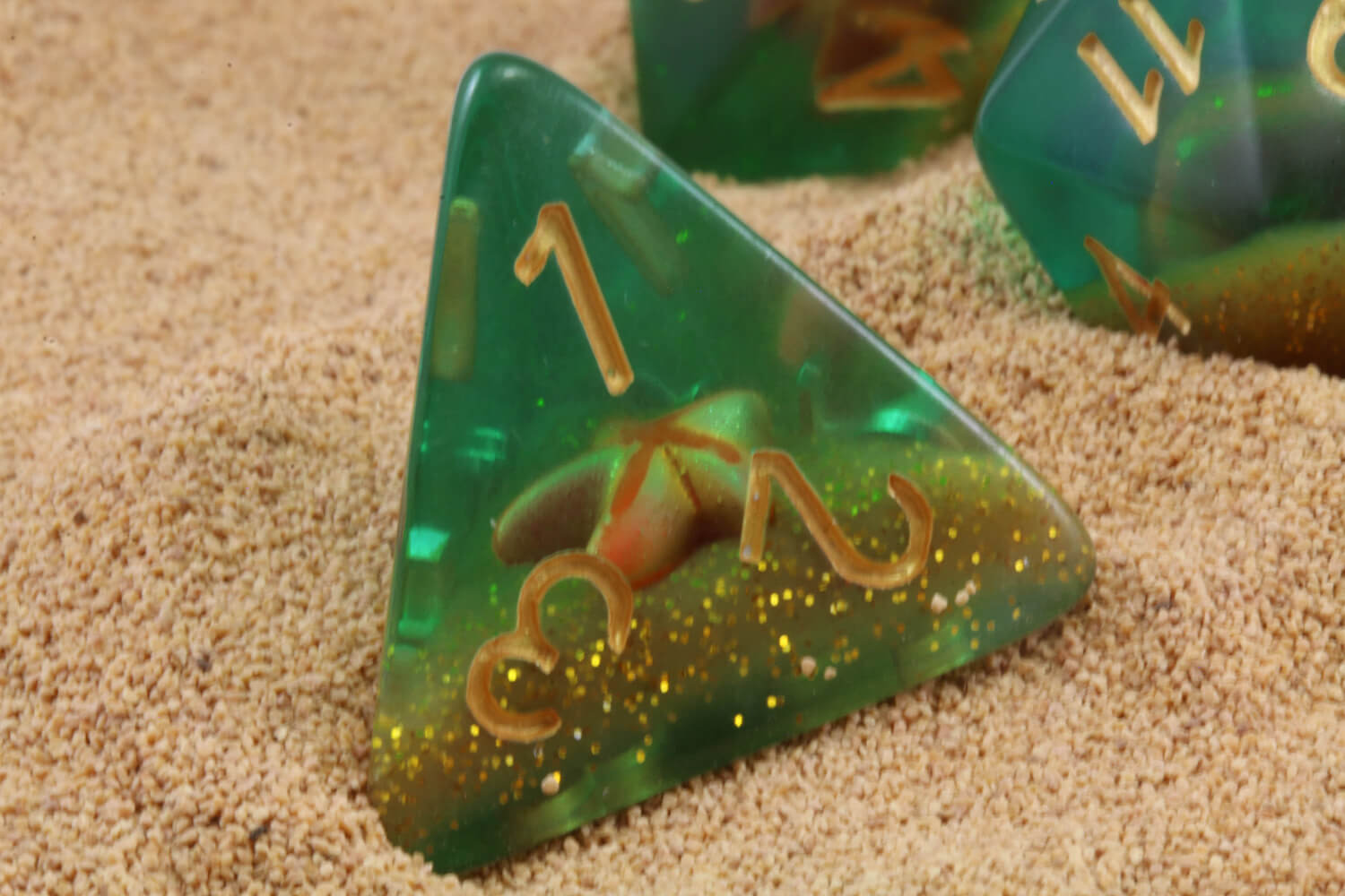 Starfish Dice Green Gold 2