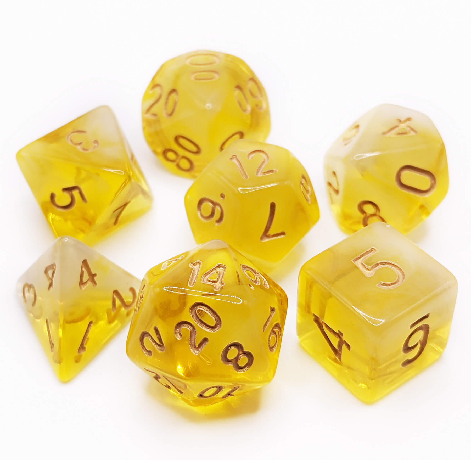 Sun Yellow game dice for dnd games