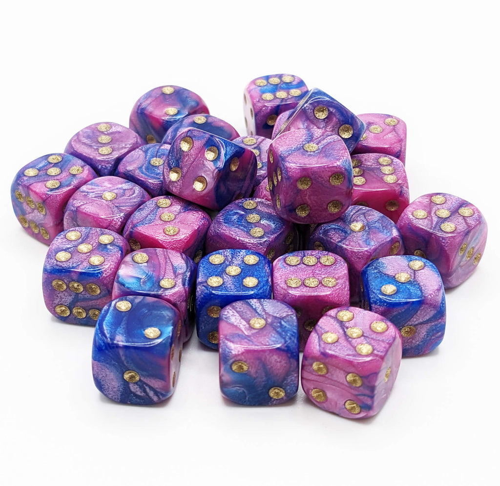Toxic d6 dice pink and blue