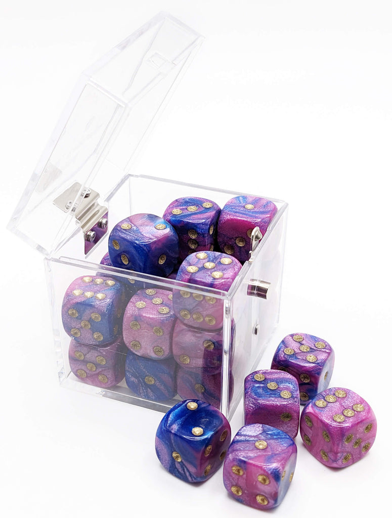 Toxic pink and blue dice