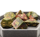 Unakite Gemstone dice for dnd games