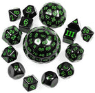 Weird RPG Dice Black With Green - d100