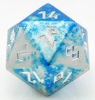 Giant d20 aluminum blue silver