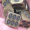 Metal Skull D6 Dice Antique Gold Video