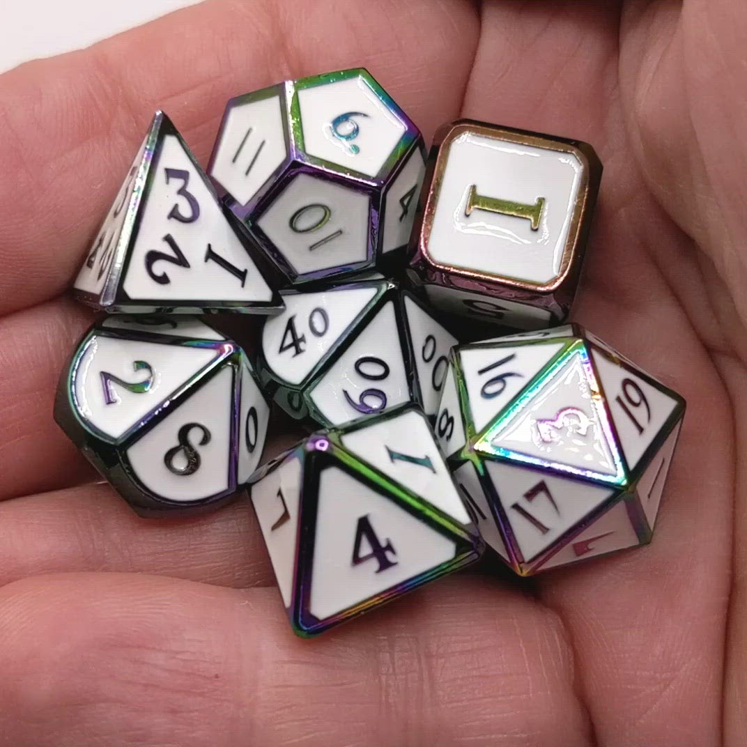 Rainbow Road White Metal Dice Video