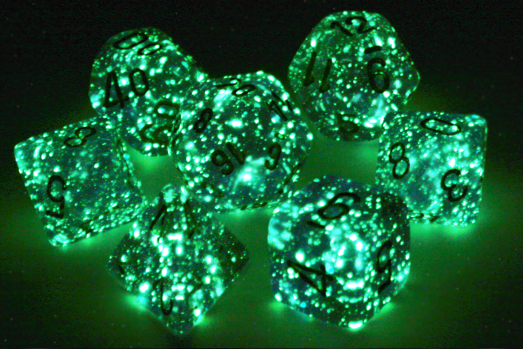 Luminary glow in the dark dice