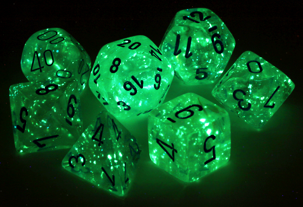 Glow in the dark dice