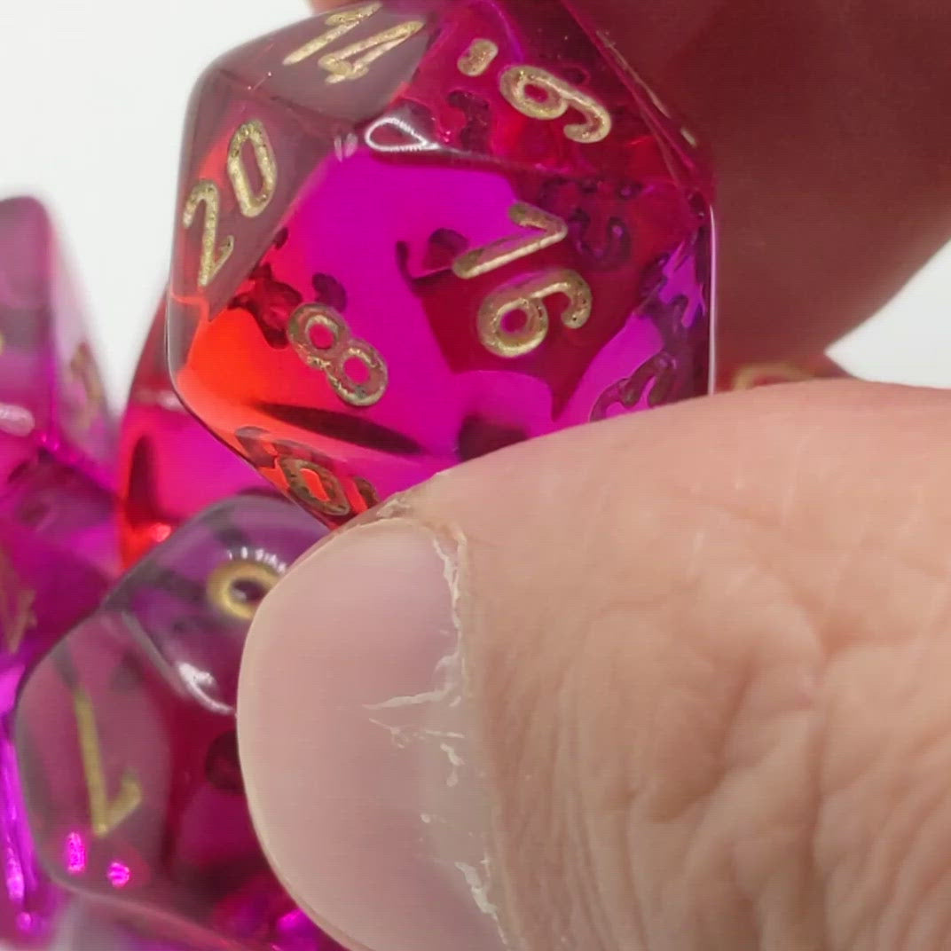 Chessex Gemini Red-Violet Dice Video