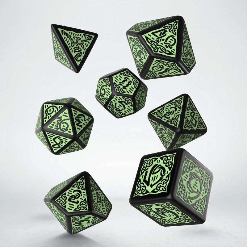 Celtic Dice Black with green