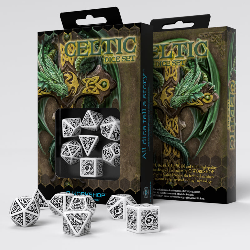 Celtic Dice White Boxed