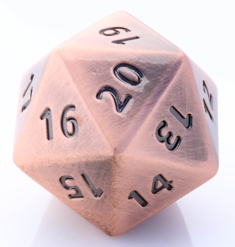 Giant Metal d20 Antique Copper