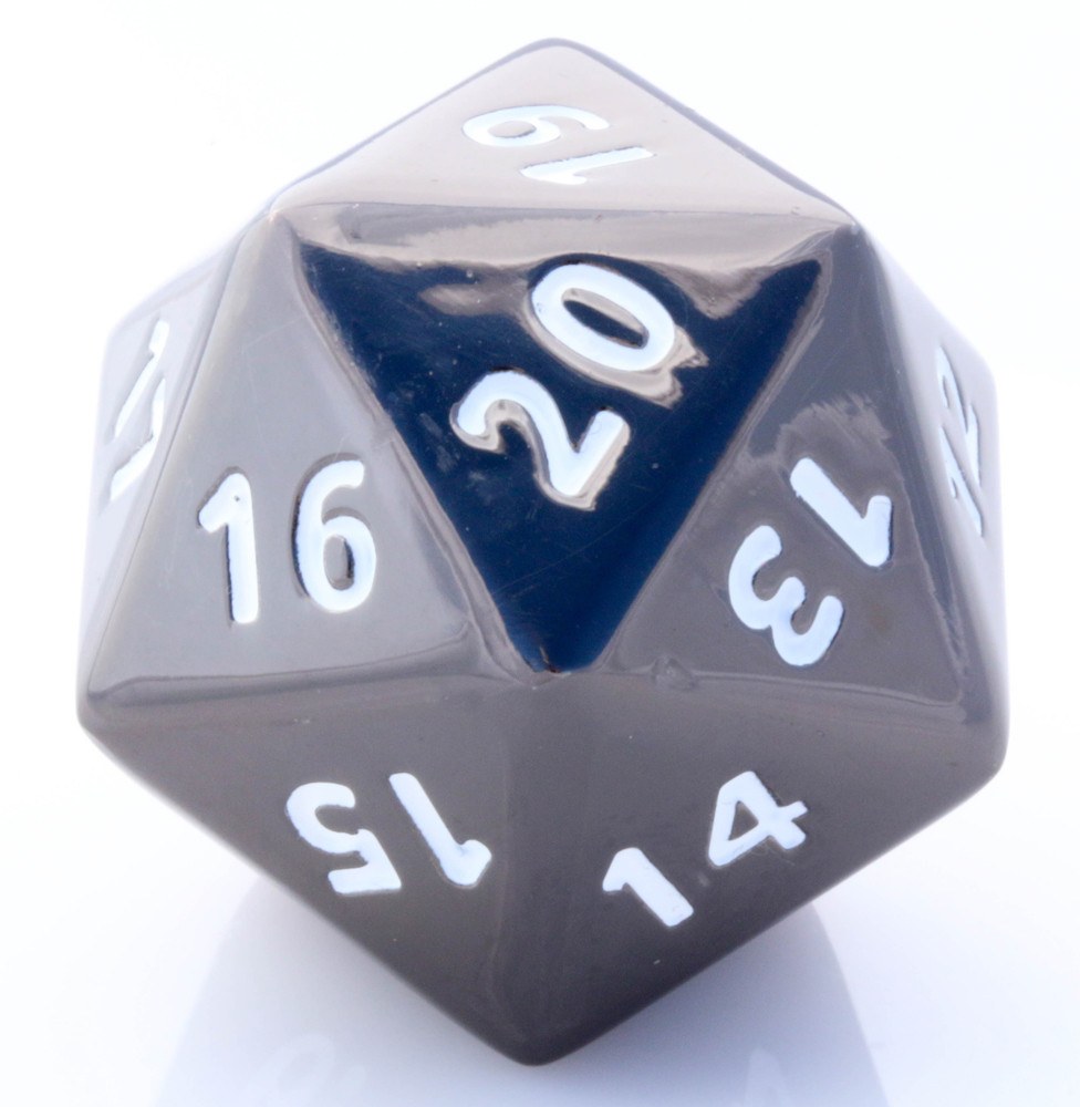 giant metal d20 black nickel