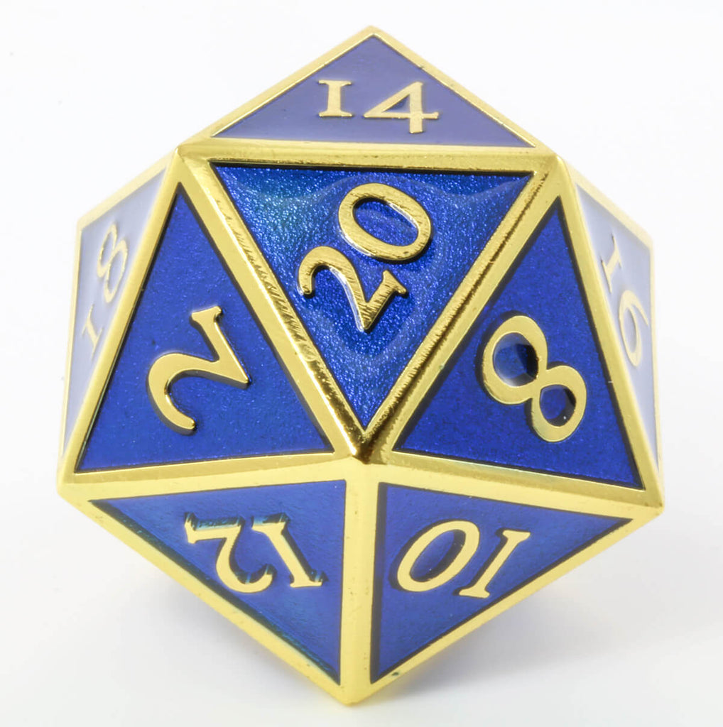 Giant d20 Enamel Blue and Gold