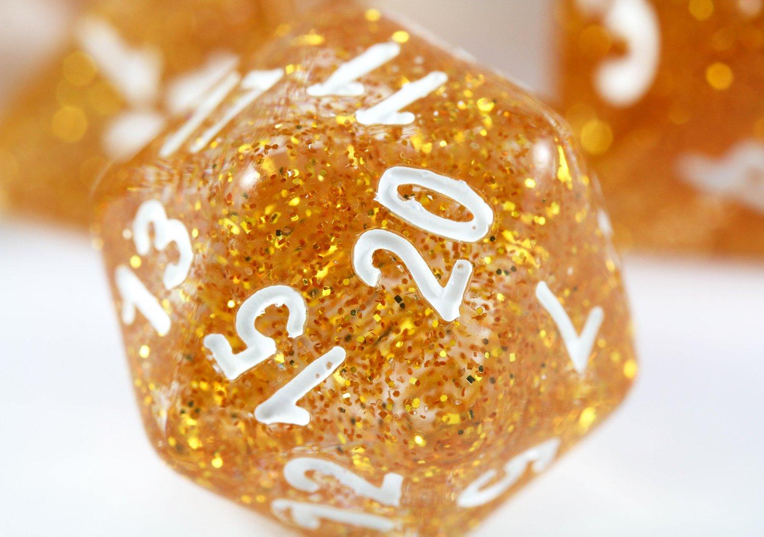 d20 glitter yellow