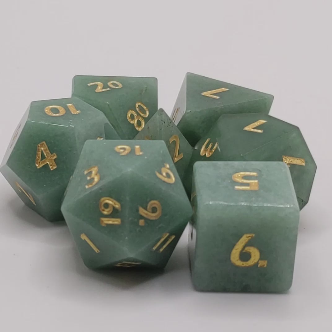 Green Aventurine Gemstone Dice Video