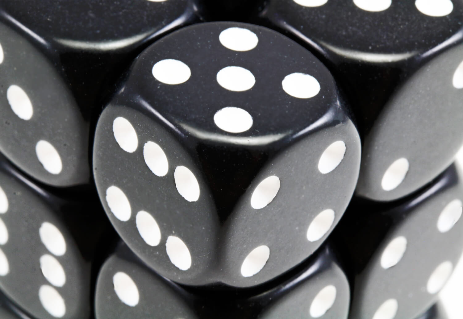 Black d6 dice set