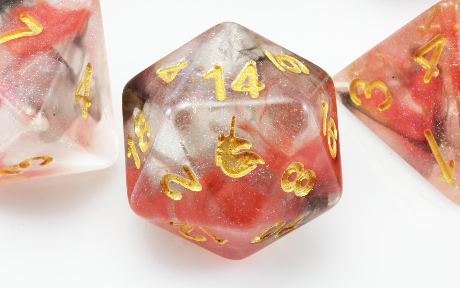 D&D Dice Unicorn Phoenix Ash