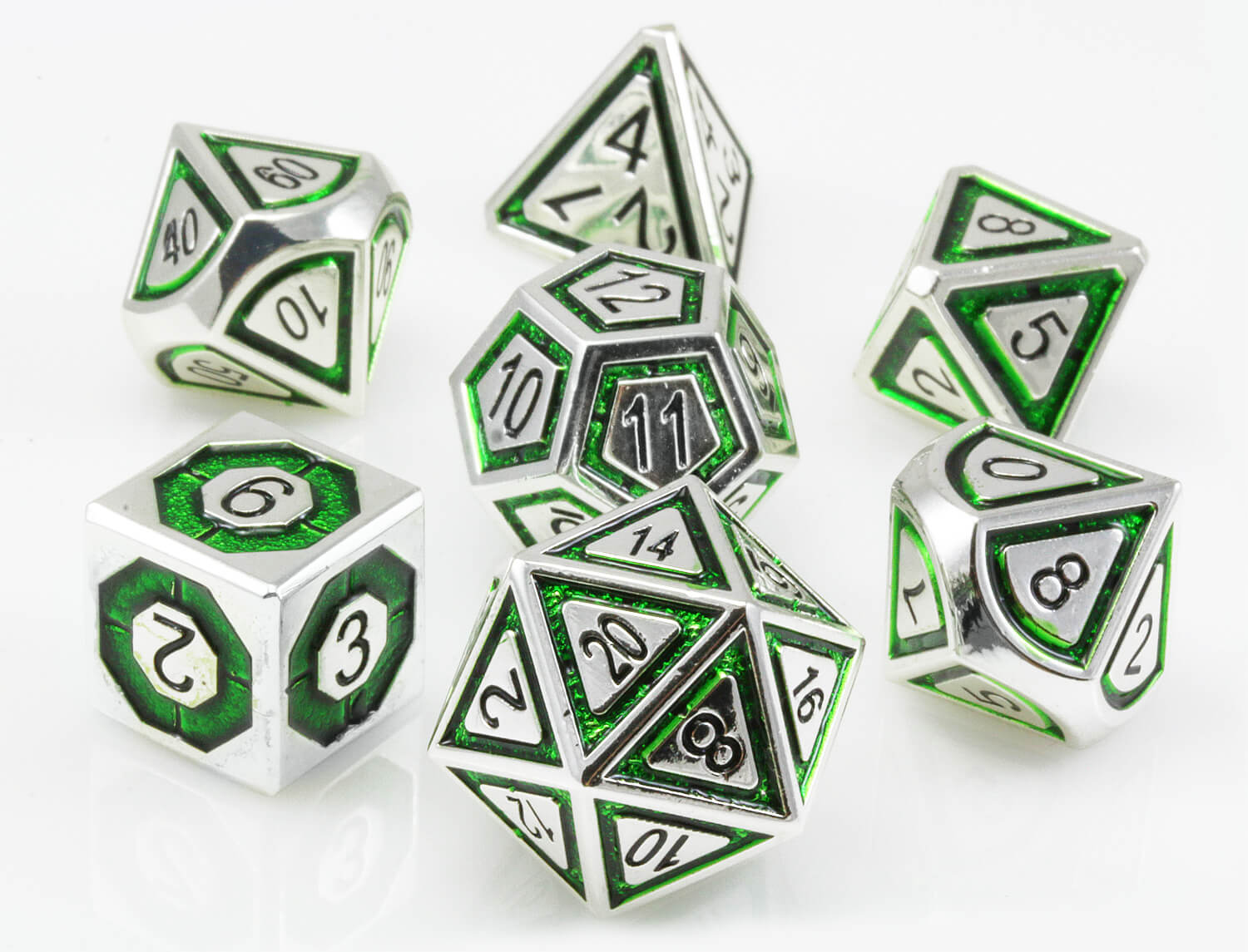 Assassin RPG Dice Silver Green