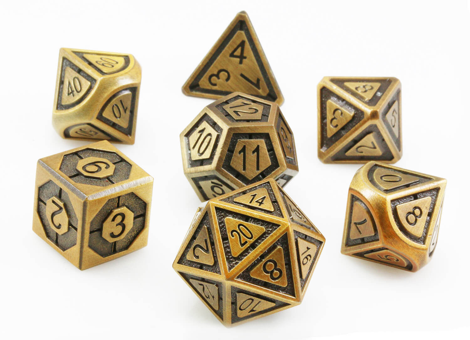 Antique brass assassin dice