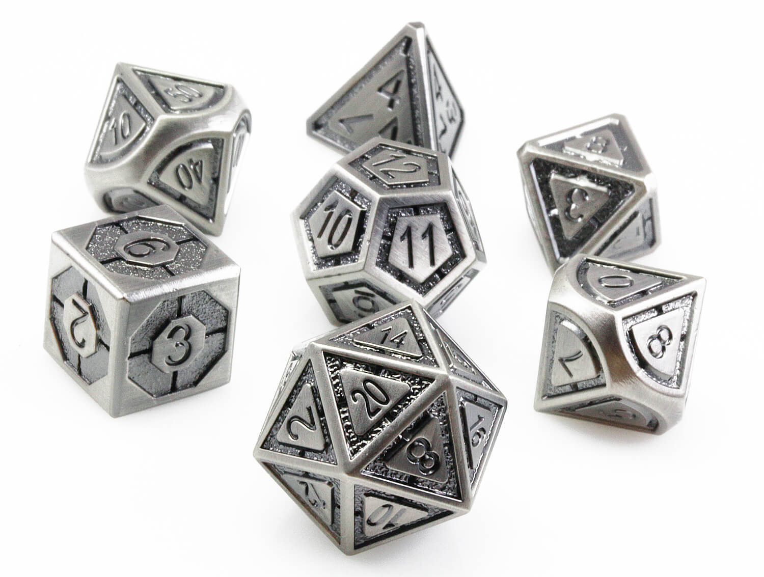 Assassin D&D Dice Antique Silver